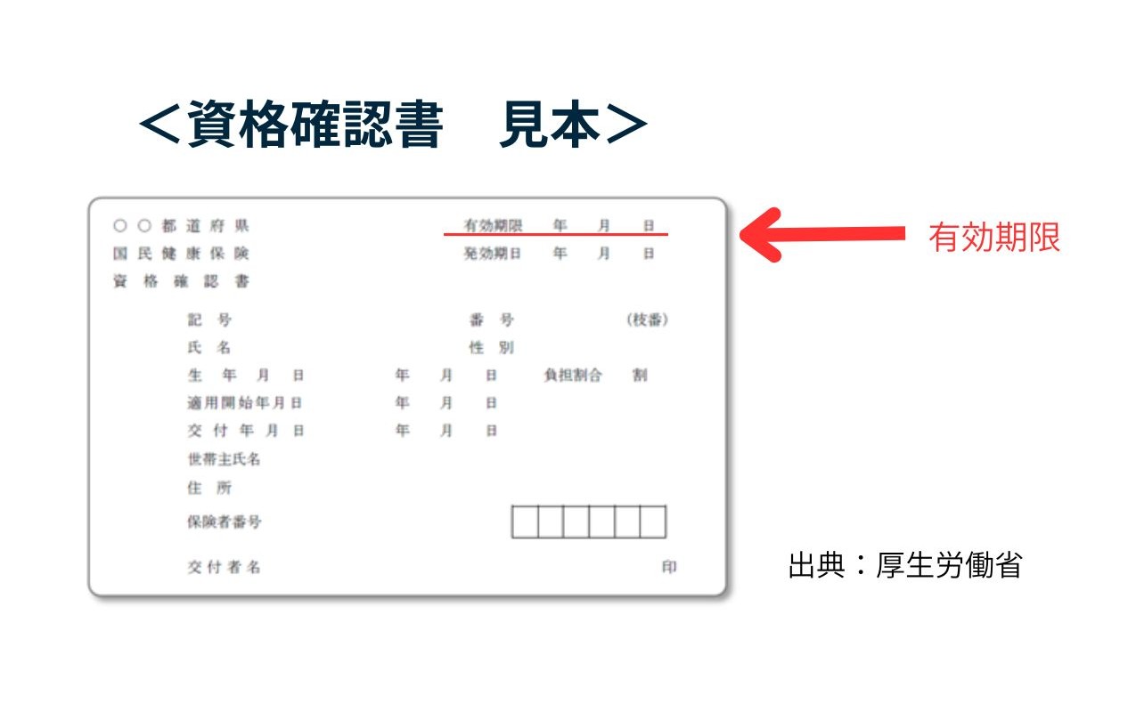 資格確認書見本